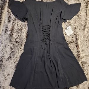 🖤 Laundry by Shelli Segal black corset drop waisted dress 8 NWT